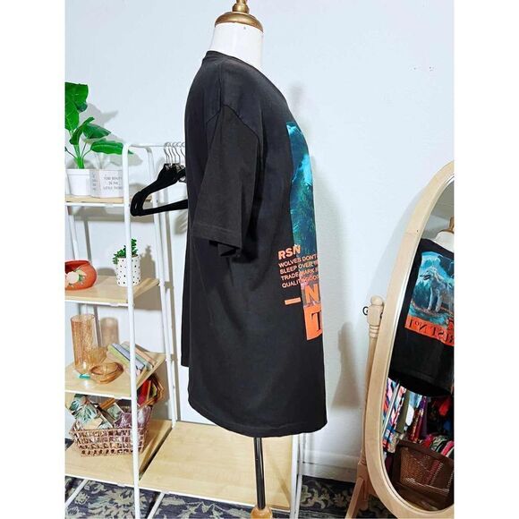 Wild Wolf Black Printed T-Shirt - Picture 5 of 5